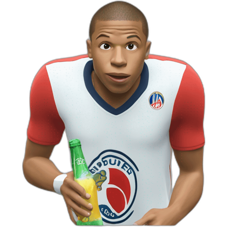 Mbappe qui boit un coca emoji