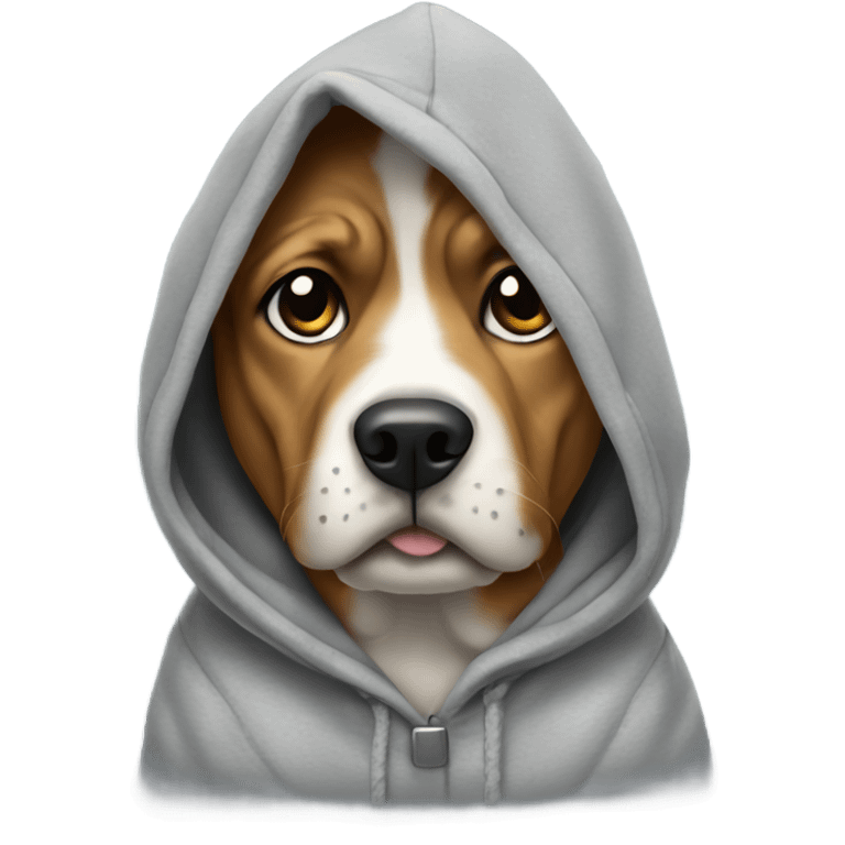 Dog wearing hoodie emoji