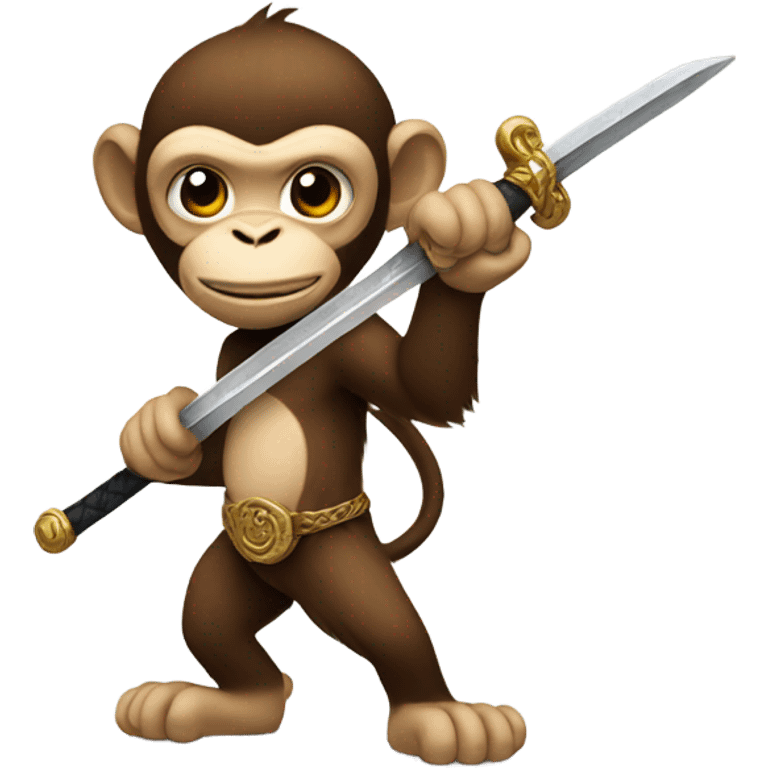 Monkey holding a sword emoji