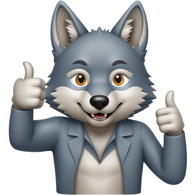 Wolf giving thumbs up emoji