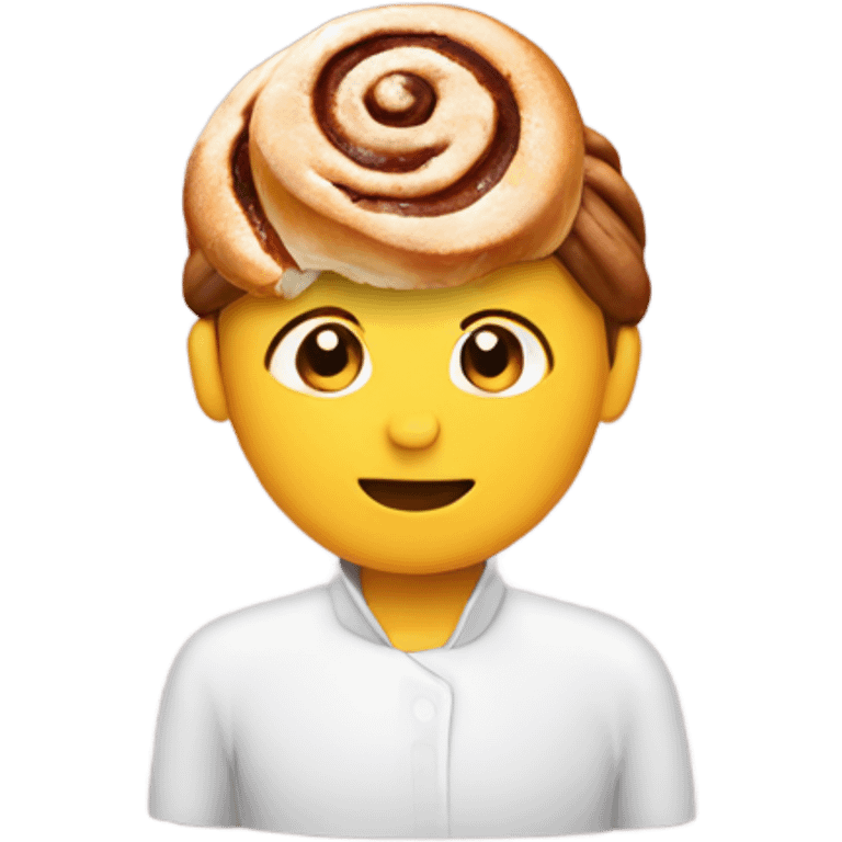 Person with a cinnamon roll for a head emoji