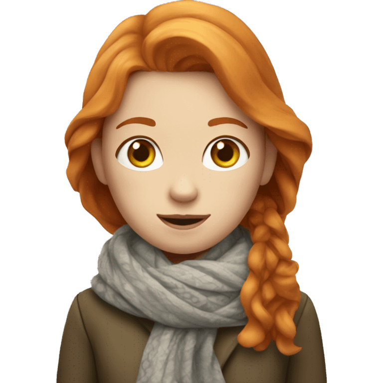 Ginger girl with scarf  emoji