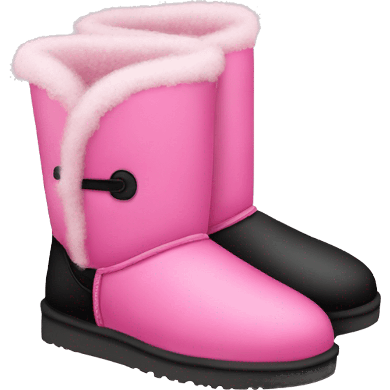 a pair of pink and black uggs emoji