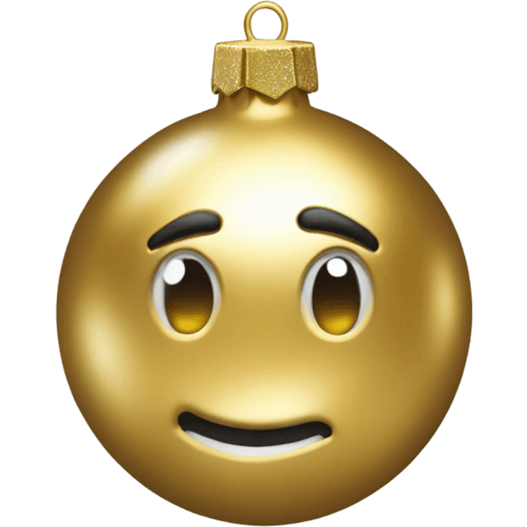 Realistic metallic Christmas gold ornament emoji