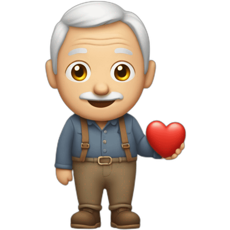 old man with his heart in his hand emoji