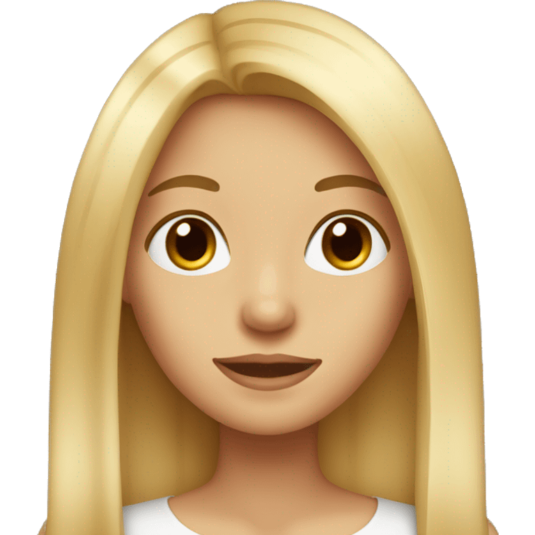 Blonde girl with brown eyes with long and straight hair emoji