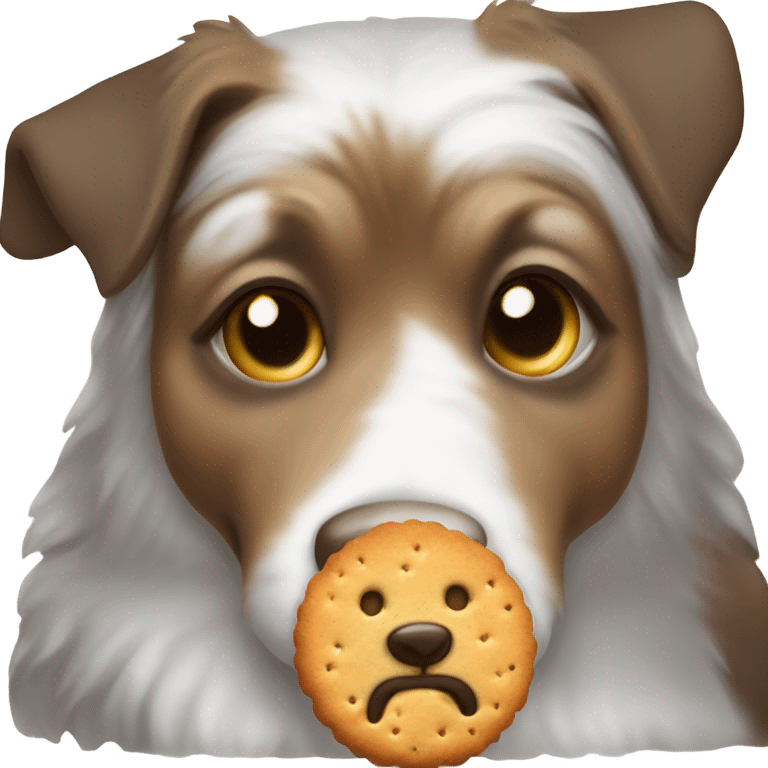 Perro comiendo una galleta emoji