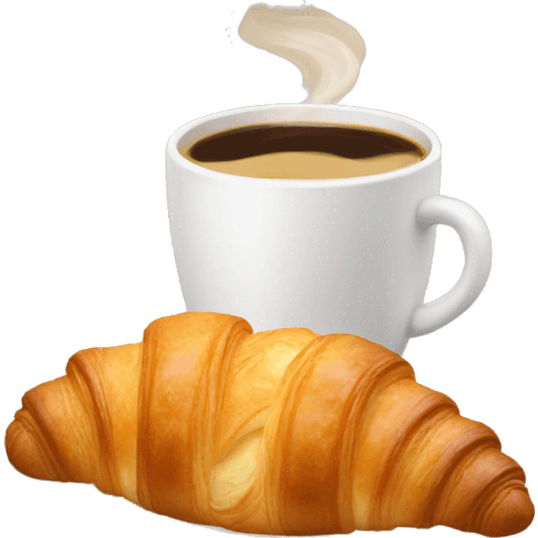 Croissant and coffee  emoji