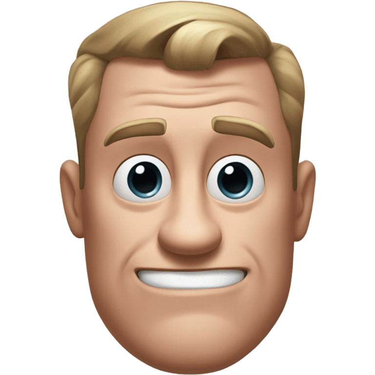 Realistic Mr incredible head with straight face and THE EVEN MORE THICCEST EVER NOSE that it clears out the eyes and needs to be in 144 pixels emoji