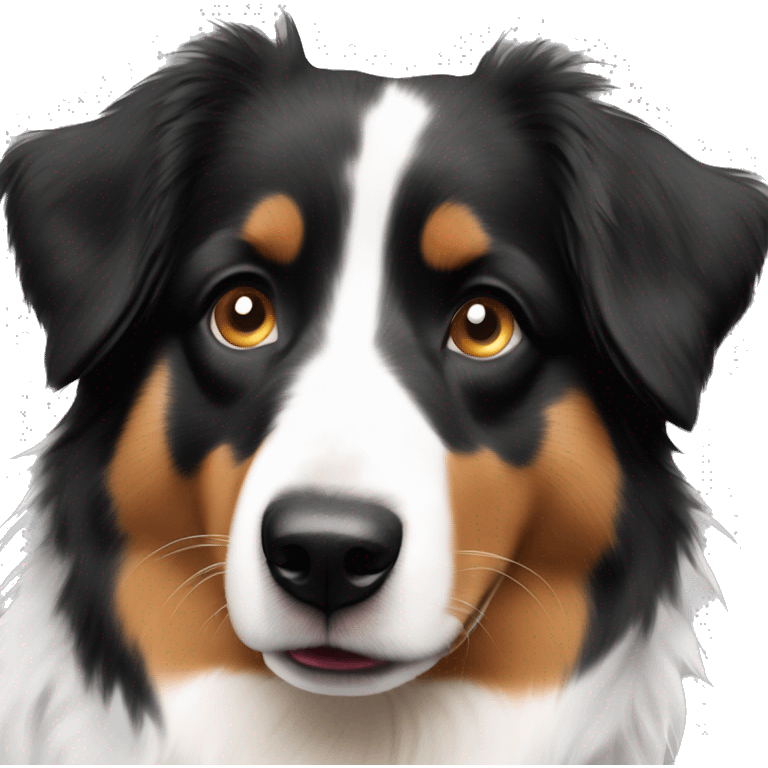 australian shepherd black tri color with black nose emoji