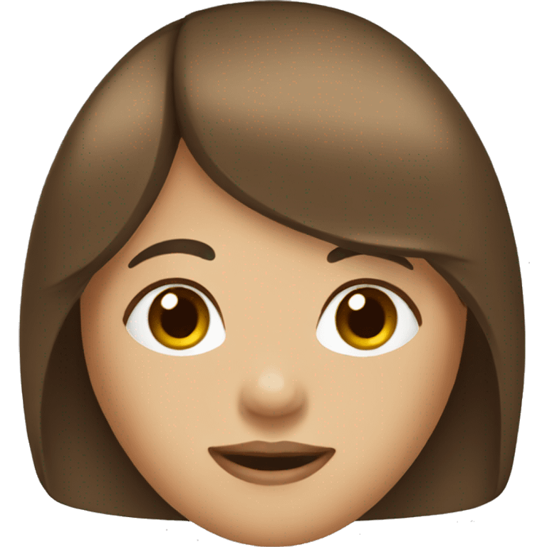 brown haired girl with bangs emoji