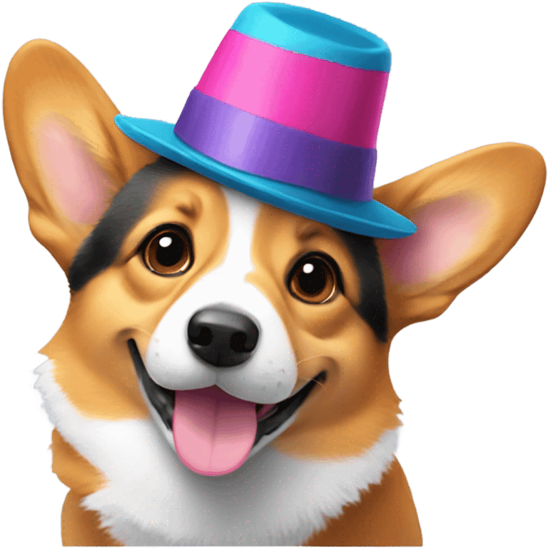 corgi with a hat emoji