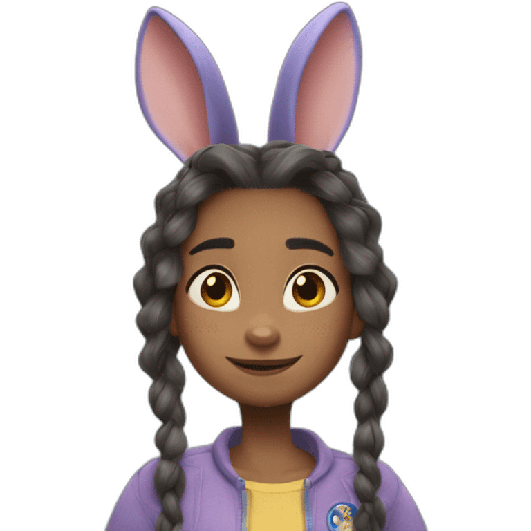 Judy Hopps con cabello crespo emoji