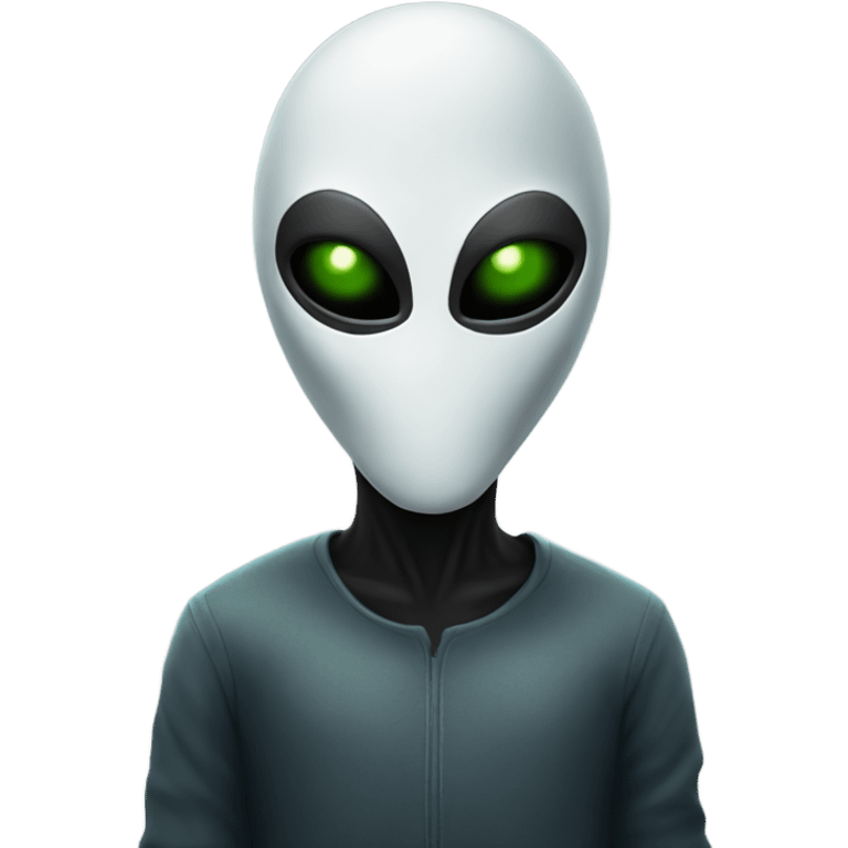 Alien wearing an anonymous mask emoji