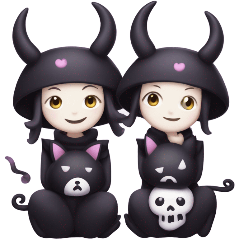 Kuromi holding a smaller kuromi emoji