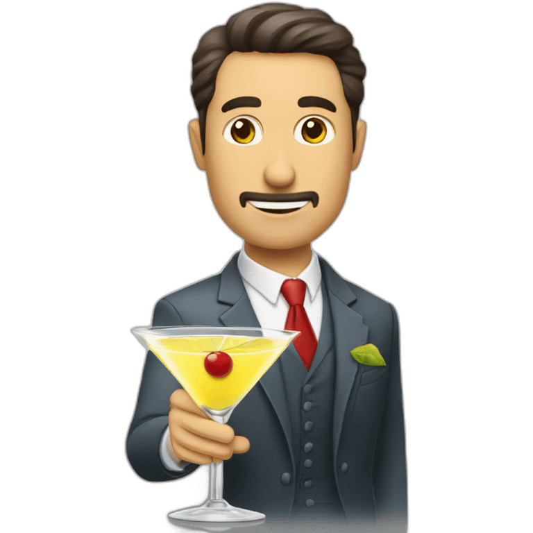 hombre calvo bebiendo dry martini emoji