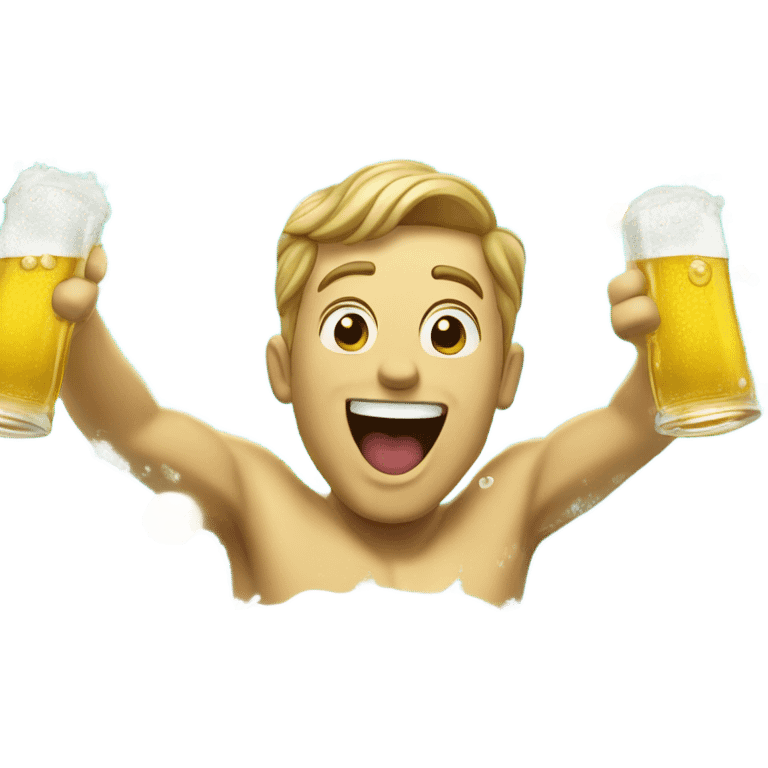 Swimming in beer emoji