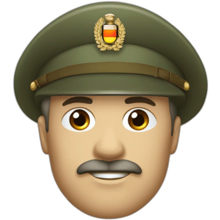 Militaire allemand portant une petite droite et coiffé avec les cheveux plaqué emoji