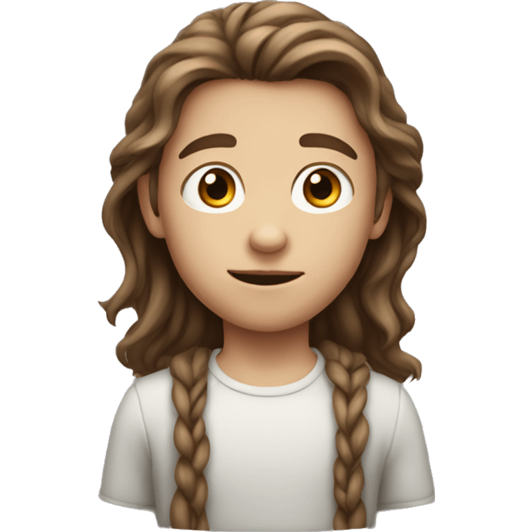 white child boy with long brown hair emoji