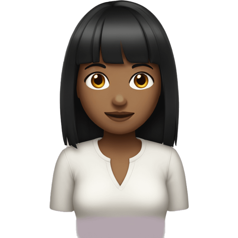 A girl with bangs and black hair  emoji