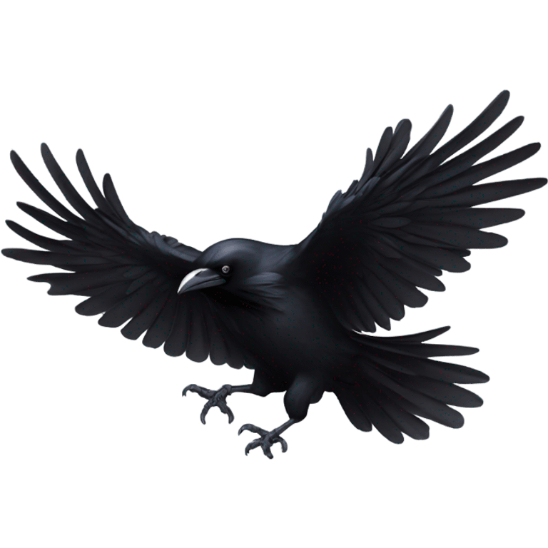 Raven soaring emoji