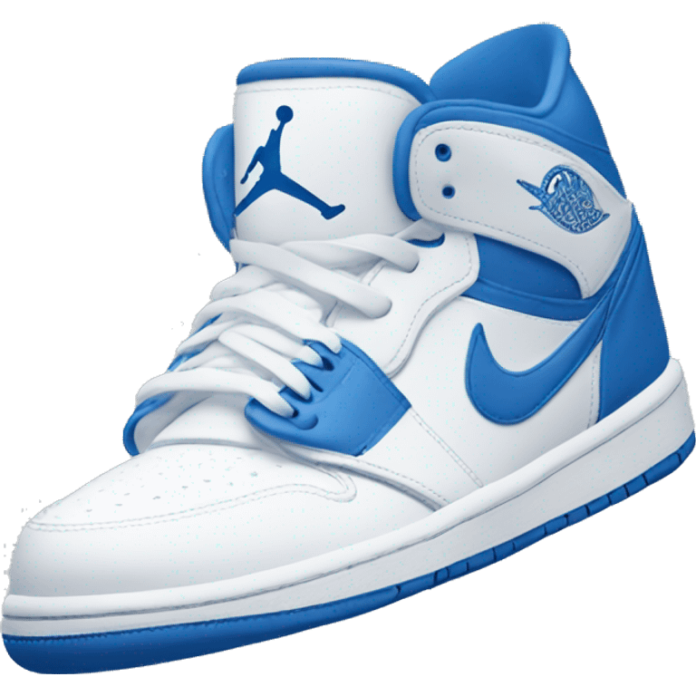 Blue and white Nike Jordan  emoji