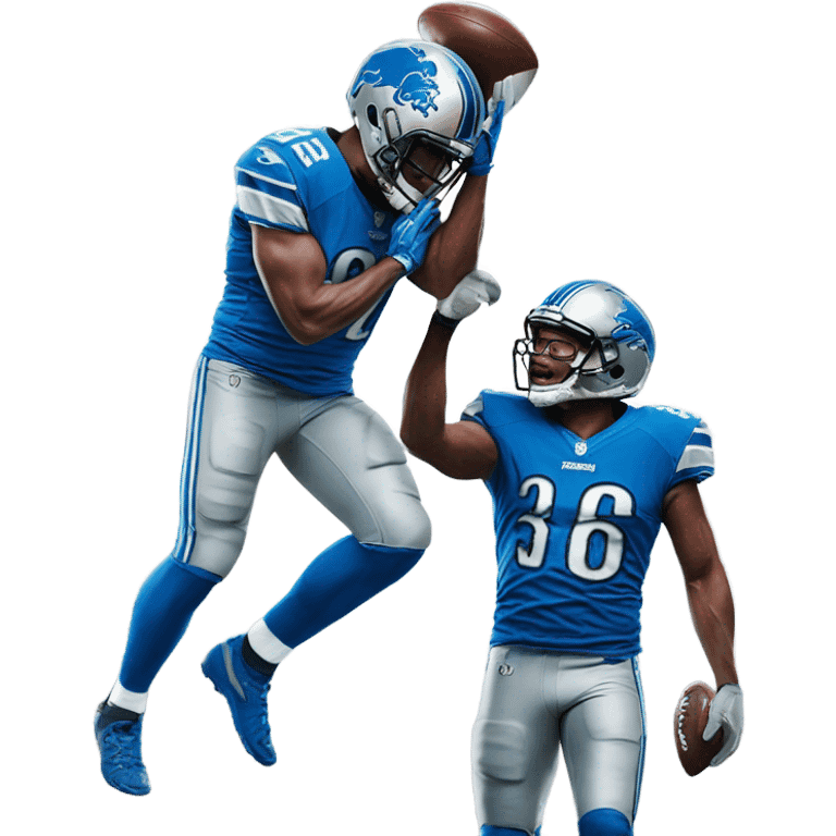 Detroit Lions scoring a touchdown emoji