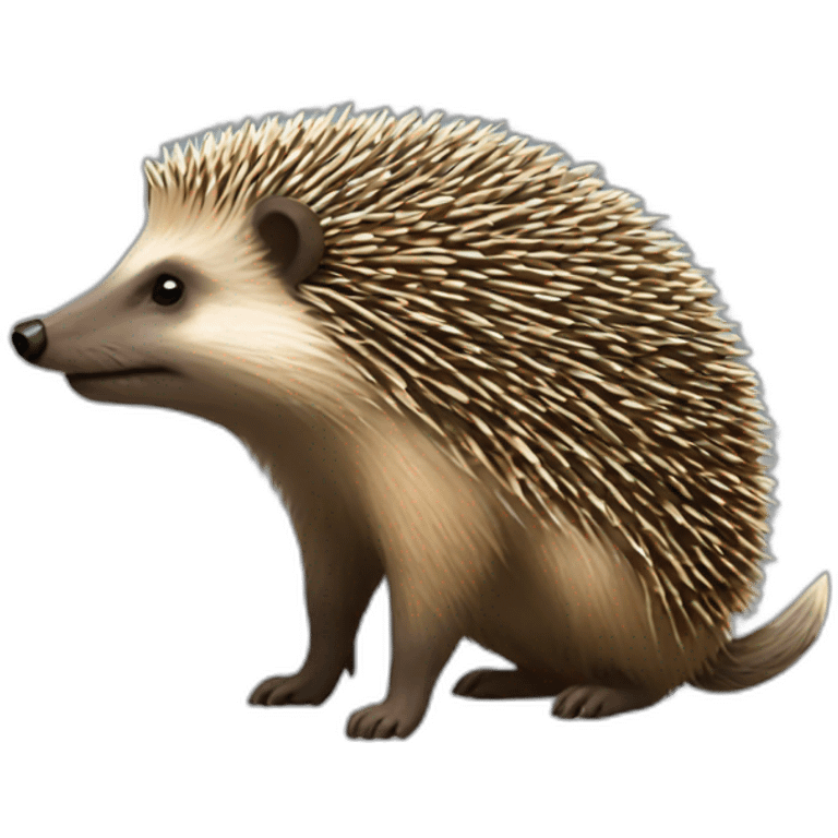 Hedgehog on Honeybadgers back and bitcoin emoji