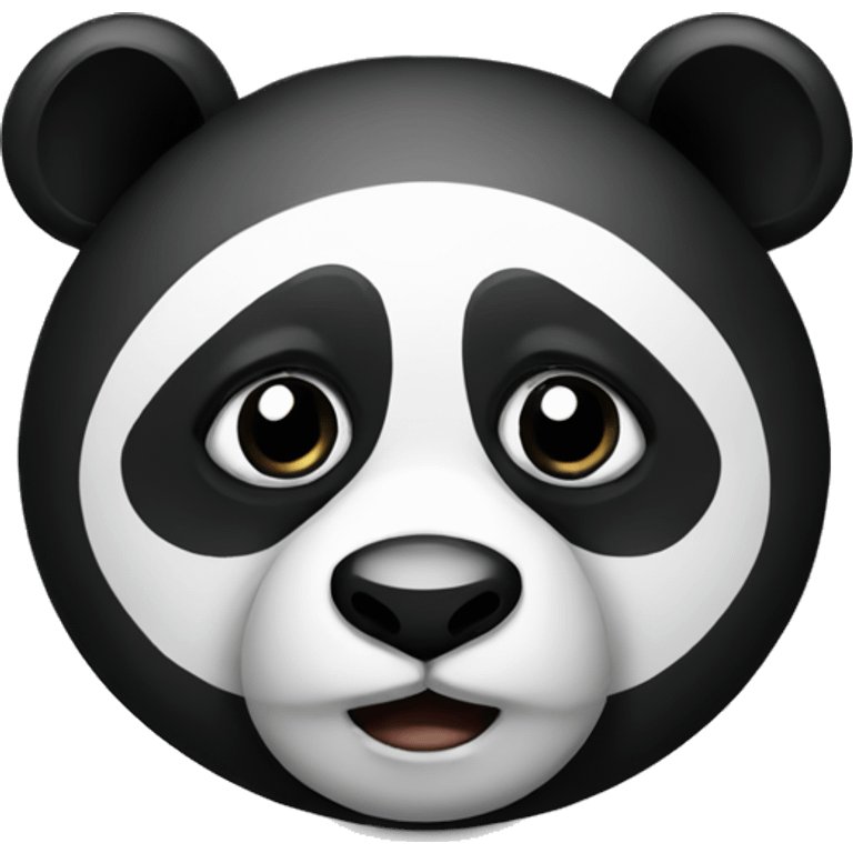 A panda with a dark eye emoji