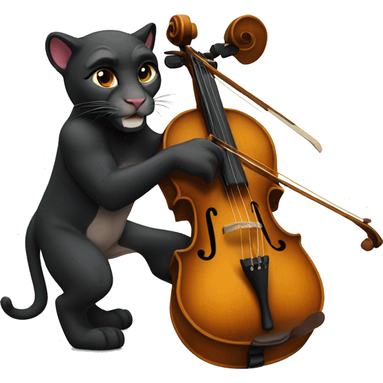 Panther with a violin emoji