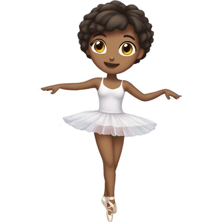 dancer with short brunette hair in  tutu emoji