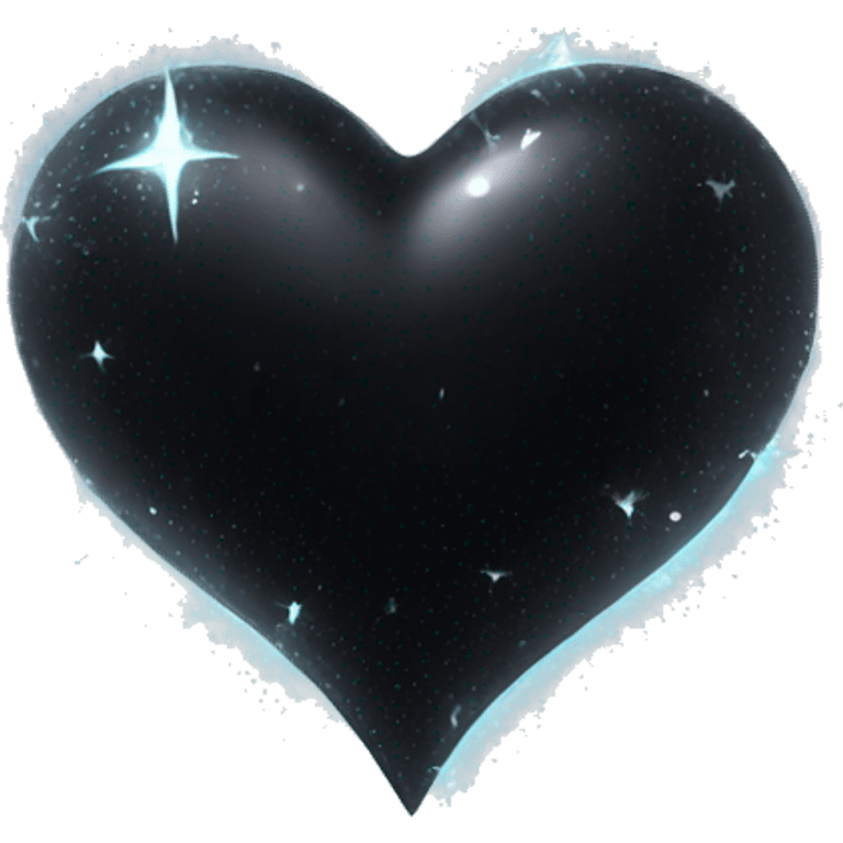 magic sparkling dark Black heart emoji