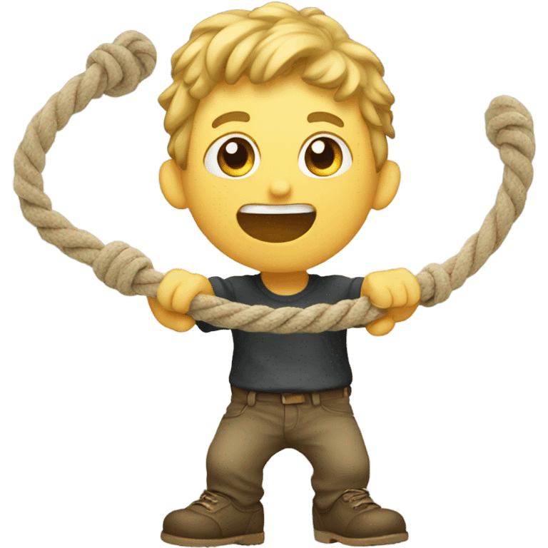 Grabbing rope emoji