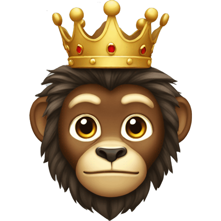 moneky king with a lion hair emoji