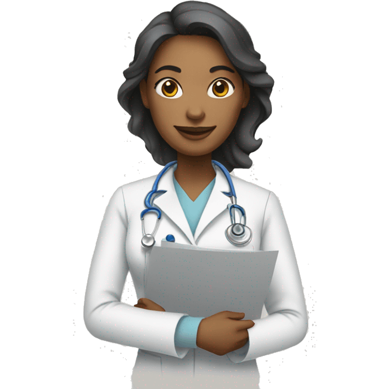 woman doctor holding blueprints emoji