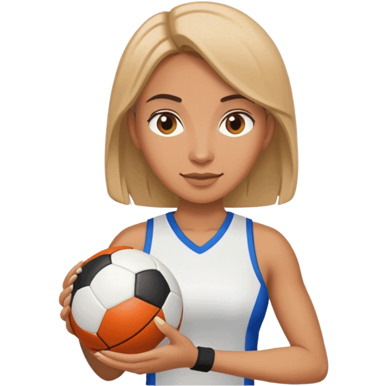 female sport coach holding ball emoji