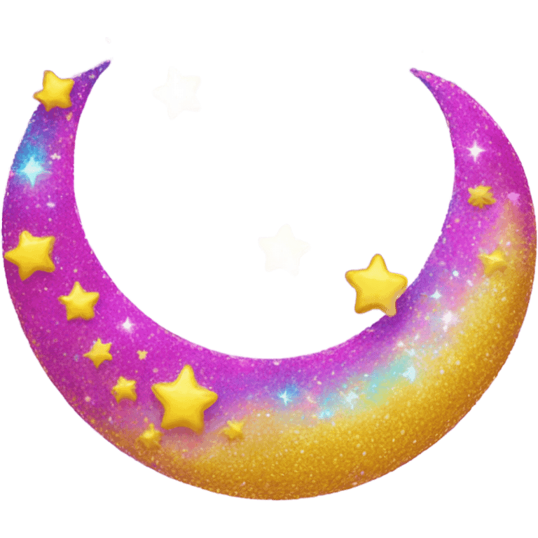 Lisa frank glitter crescent moon emoji