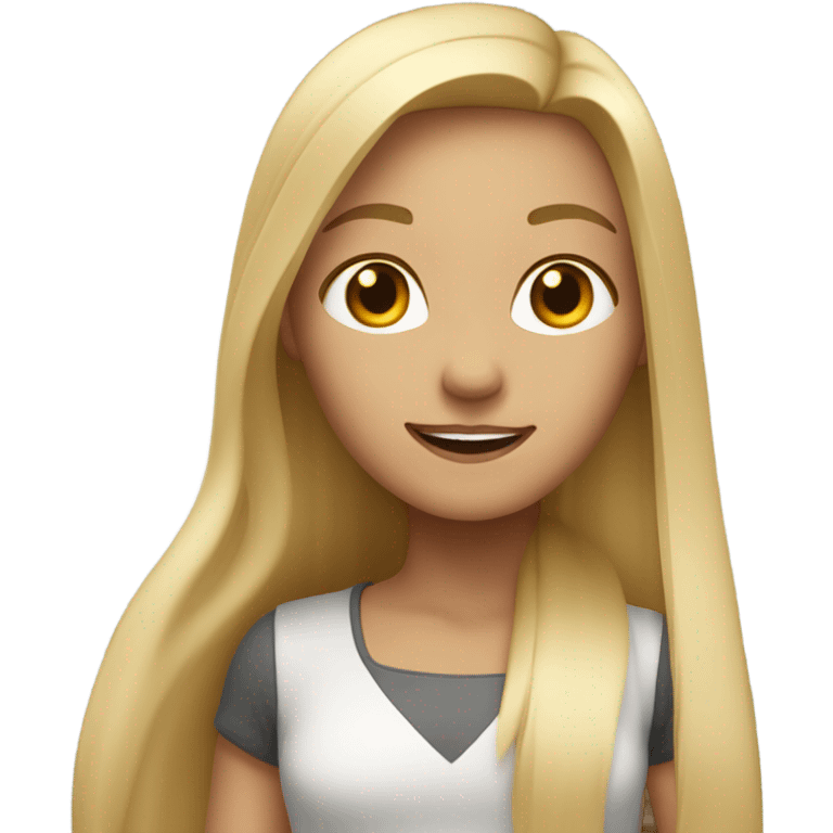 Blond Girl with long straight hair dancing Zumba emoji