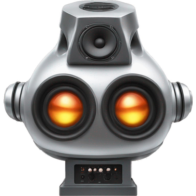 Anthropomorphized Bass Cannon:
A powerful subwoofer with arms and intense eyes, its massive speaker-mouth booming like it’s ready to unleash bass waves. It stands grounded, radiating pure, deep sound energy. emoji