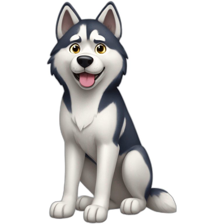 Husky full body emoji