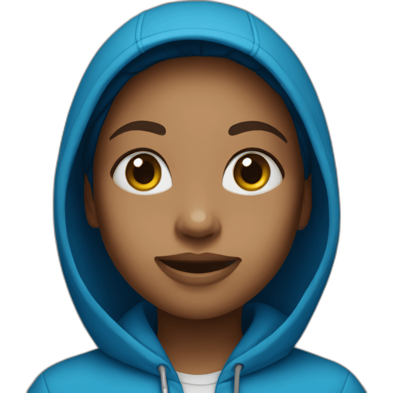 Girl in blue hoodie emoji