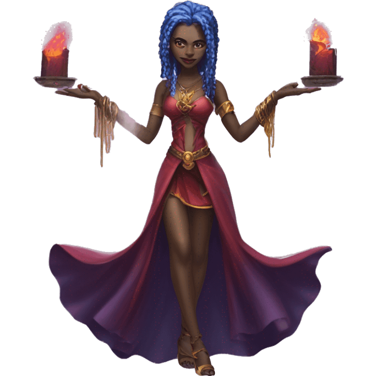 "Technomancy is the use of magic or mystical powers to control and manipulate technology” + "It's kind of like cyberpunk magic or how in some games, characters hack into systems using magic." 🖥️⚡🧙‍♂️ Make a ancient vampire technomancy goddess emoji