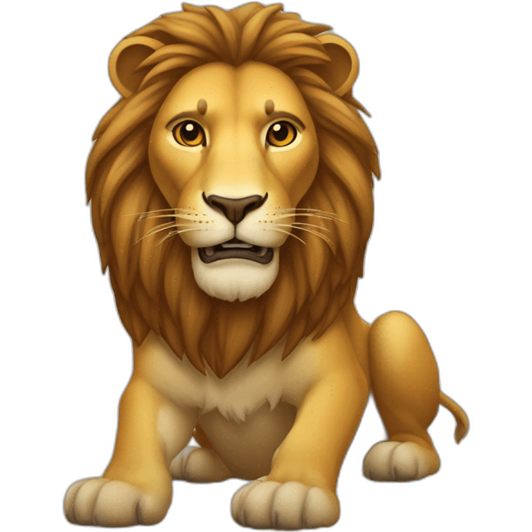 Un lion sur une lionne emoji