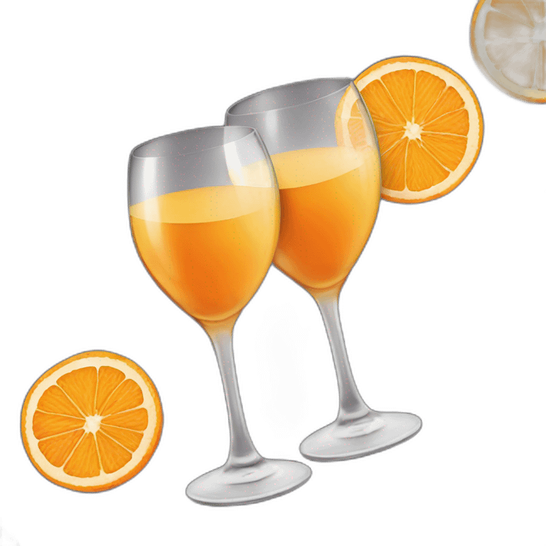 Two glasses of orange wine are toasting emoji