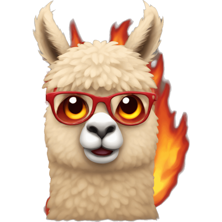 angry red coat alpaca emoji with burning eyes emoji