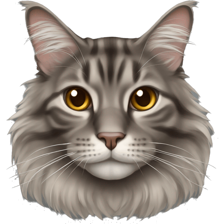 Gray-brown cat maine coon emoji