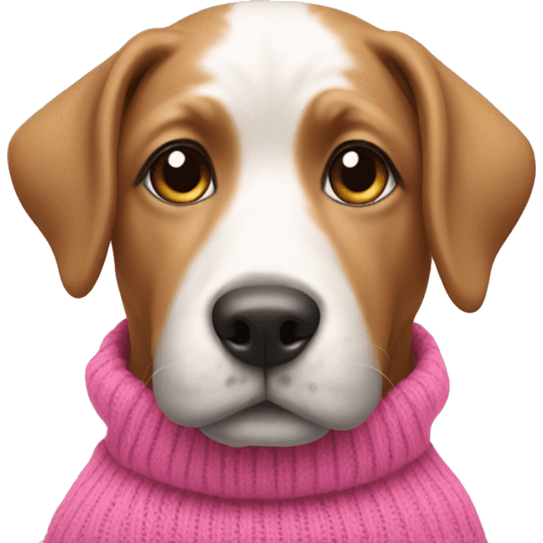 A dog with a pink sweater  emoji