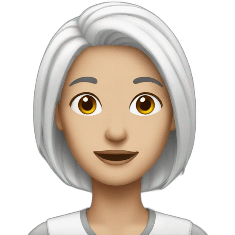 women white hair brown emoji