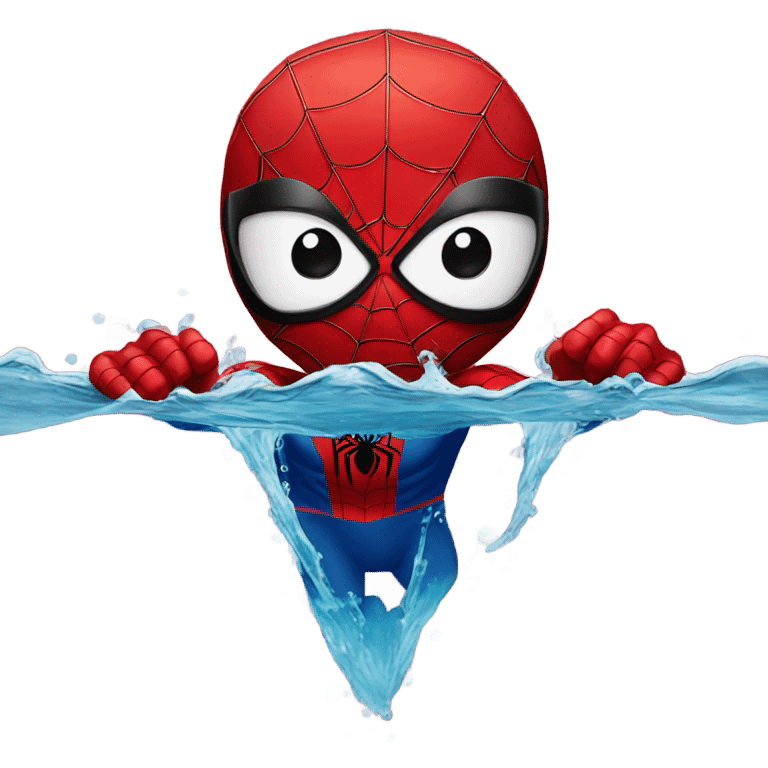 Spiderman swimming in water emoji