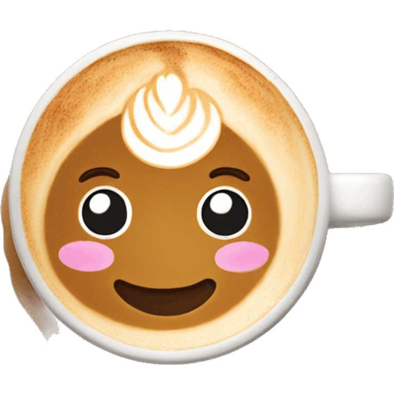 Cute latte art emoji